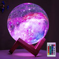 Moon Lamp Night Light 16 Colors 3D Galaxy Lamp with Wooden Stand Remote Control USB ¨C Perfect Birthday Gift for Women Men Lovers (5.9 Inch)