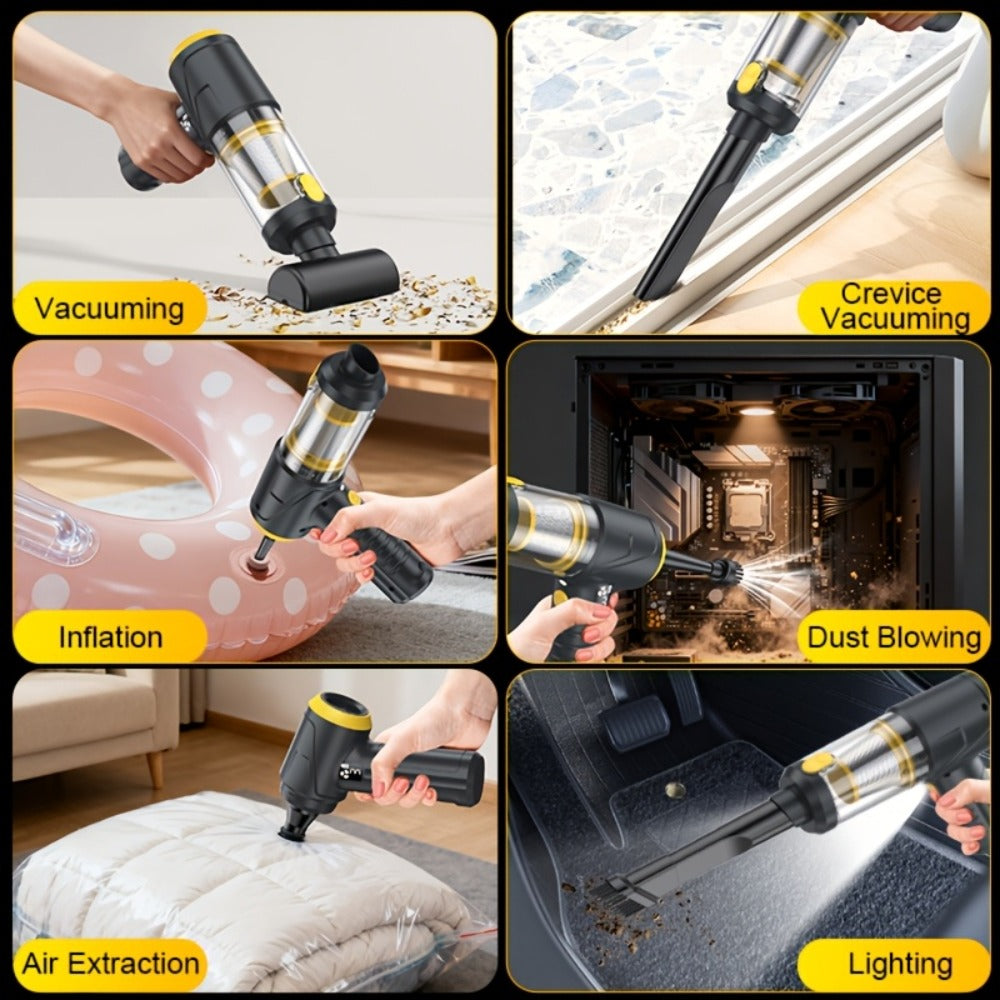 Car Vacuum Cordless 21000Pa Powerful Handheld Wireless 6000mAh USB Rechargeable with Attachments for Car Home Office Pet Hair Deep Cleaning