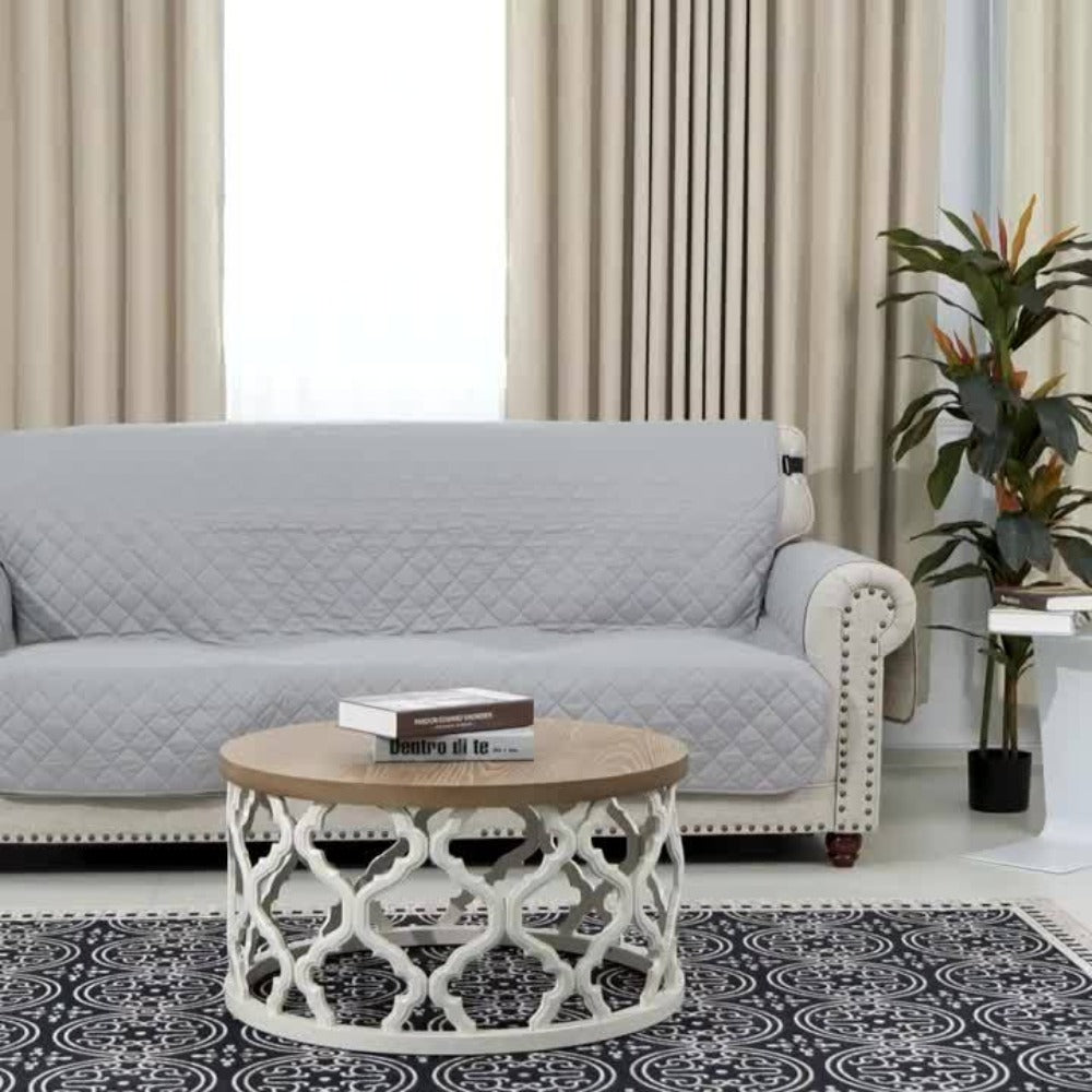 Sofa Slipcover 5-Layer Quilted Thick Sofa Cover Protector Elastic Strap Non-Slip Washable Pet Friendly Universal Fit 3 4 Seater Couch Cover for Living Room - 10 Colors