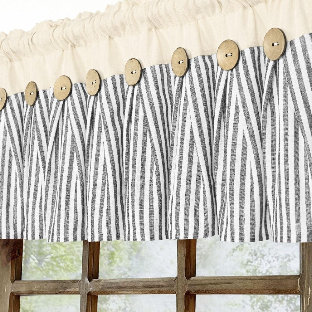 Bohemian Striped Patchwork Curtains, Semi-Sheer Rod Pocket Window Curtains for Bedroom Living Room Kitchen Cafe, Country Cottage Style, 1 or 2 Panels, Multiple Colors & Sizes