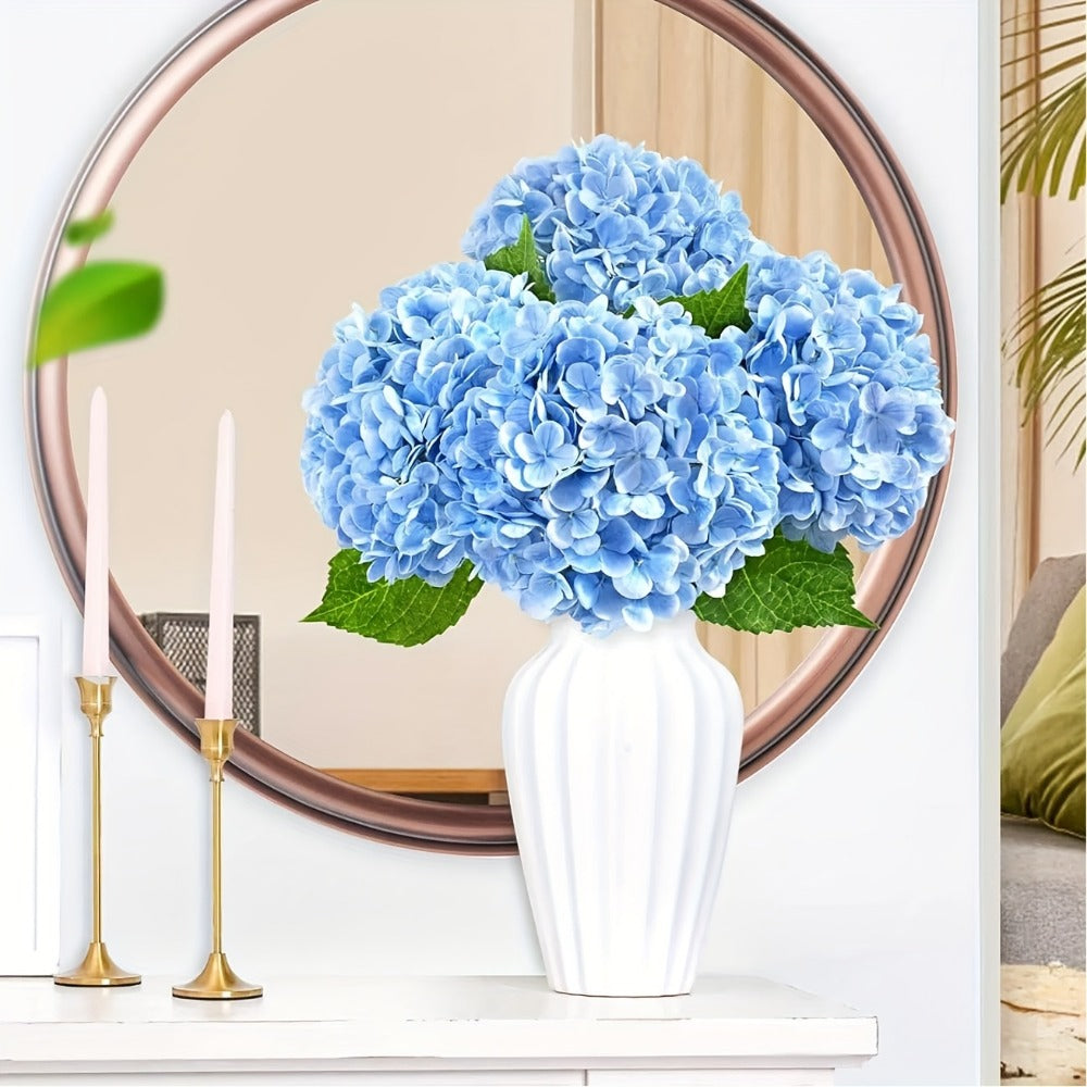 Real Touch Hydrangea Artificial Flowers 4/8pcs 21 Inch Full Latex Faux Hydrangea Stems for Wedding Table Centerpiece, Party Floral Arrangements, Home Vase Decor