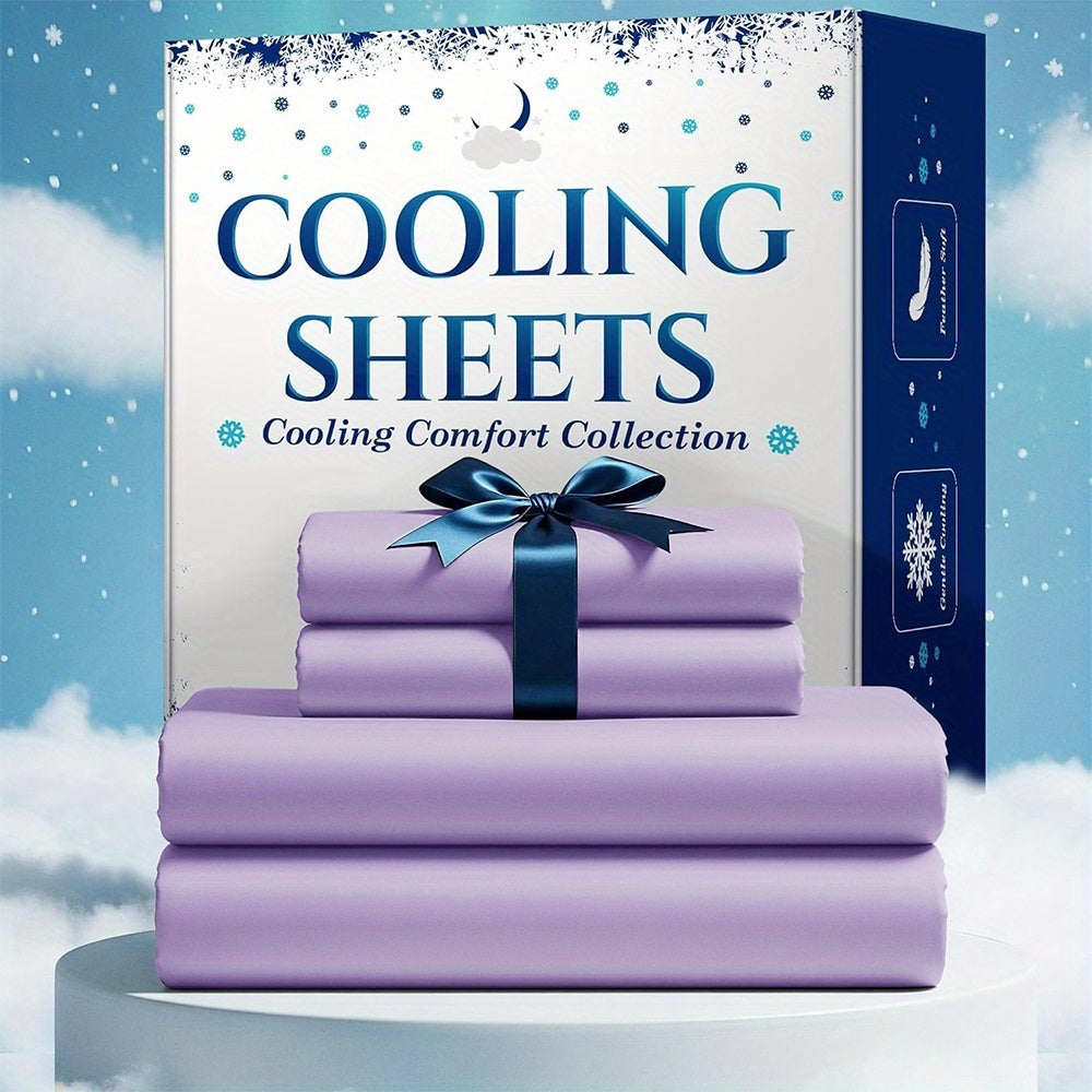 Bamboo Blend Cooling Bed Sheet Set 4pcs ¨C Ultra Soft Breathable Kids Sheets, Deep Pocket Fitted Sheet 18¡±-24¡±, 2200TC Shrink & Wrinkle Resistant, All-Season Hotel Luxury Bedding, Twin Full Queen King
