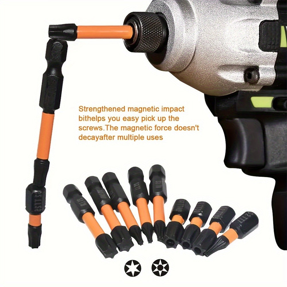 Impact Torx Bit Set 26pcs T7-T40 S2 Steel CNC Machined Tips Security Tamper-Proof Torx Bits 1¡± & 2¡± Lengths for Impact Drivers Drills Power Tools Automotive Repair DIY Projects