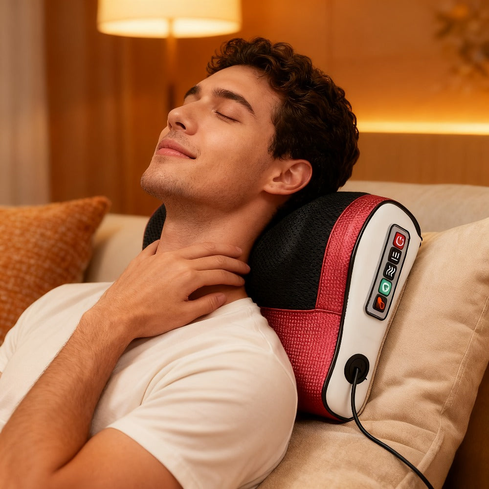 Shiatsu Neck & Back Massage Pillow ¨C Bidirectional Rotating Deep Tissue Kneading Cervical Massager for Pain Relief, Electric Massage Pillow for Neck Shoulder & Back, Gift for Mom Dad Men Women