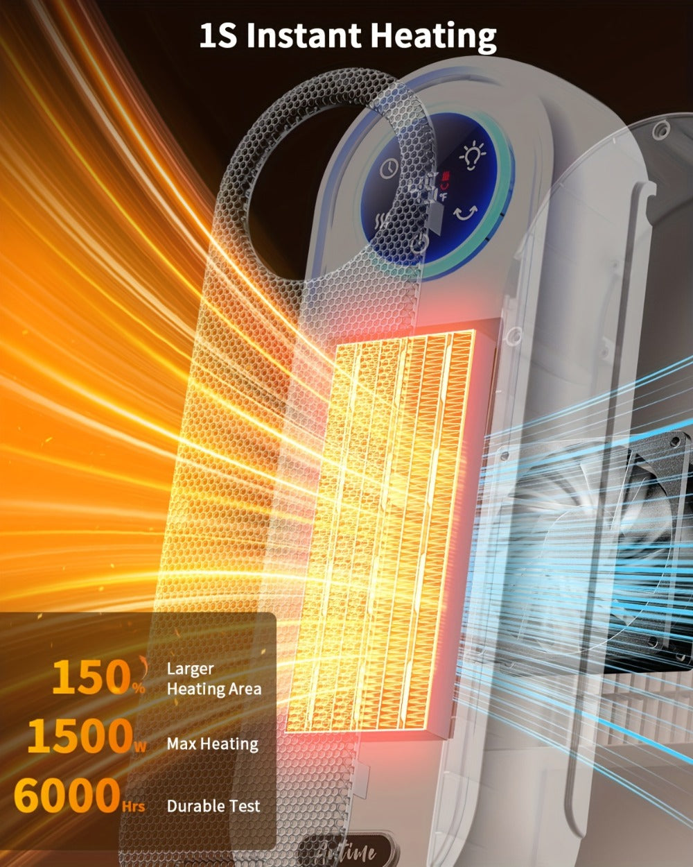 Space Heater 1500W with Remote Control & Digital Display ¨C Portable Electric Heater for Indoor Use, 90¡ã Oscillation, Overheat Protection, Ultra-Quiet Room Heater for Bedroom, Office & Home