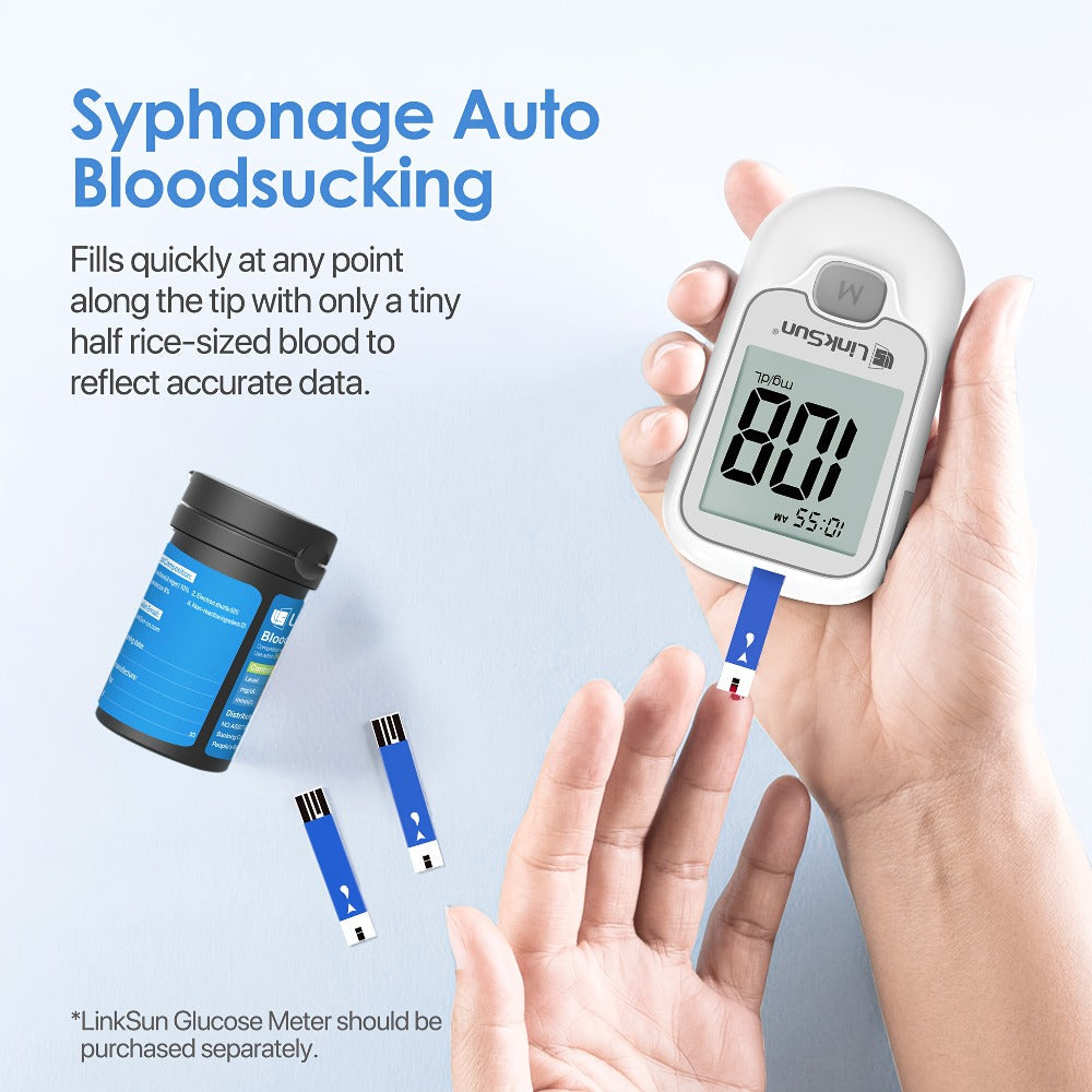 Blood Sugar Test Strips 100 Count Compatible with G-425-1 G-425-2 G-425-3 Glucose Meter Strips for Diabetic Blood Glucose Monitoring 1 Box