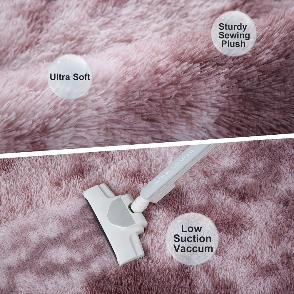 Tie Dye Plush Area Rug - Ultra Soft Thick Fluffy Durable Carpet for Living Room & Bedroom | Easy Care Portable Sofa & Coffee Table Floor Mat | Holiday Home Decor Gift Rug 63¡±x90¡± Multiple Colors