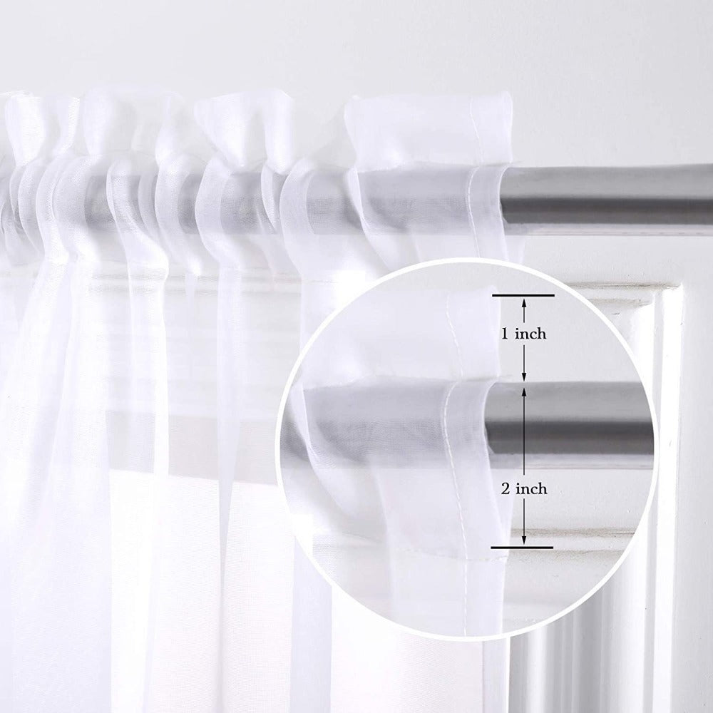Sheer Curtains 2 Panels Rod Pocket ¨C Light Filtering Privacy Window Drapes for Living Room Bedroom Modern Home Decor