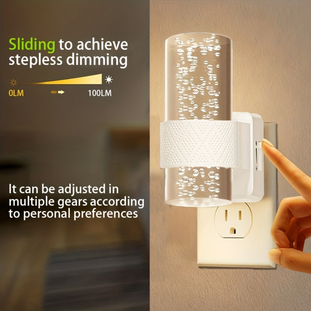 LED Night Light Plug In Wall, Dimmable 3000K Warm White Night Lights with Auto Light Sensor, Adjustable Brightness Modern Plug-In Night Light for Hallway Bedroom Bathroom Kids Room, 2 Pack