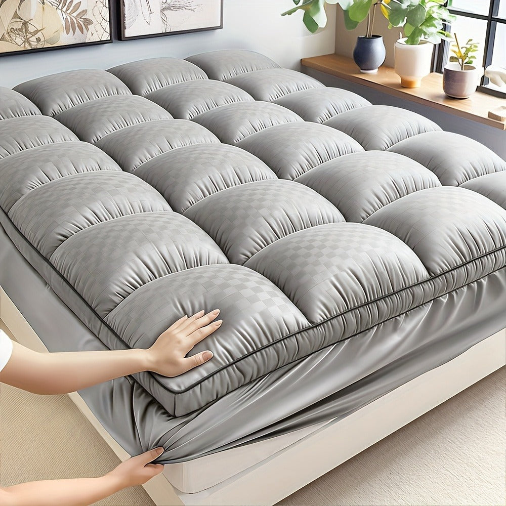 Quilted Mattress Topper Pillow Top 1000GSM - Fitted Mattress Pad Cover Deep Pocket 8-21 Inch, Breathable Cooling Mattress Protector Twin Full Queen King, Machine Washable, 4 Colors