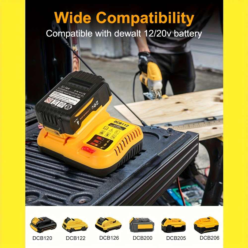 Fast Battery Charger for DeWalt 12V 20V 60V MAX Compatible with DCB120 DCB126 DCB200 DCB201 DCB208 DCB606 DCB609 DCB612 Rapid Charger for DeWalt Cordless Power Tool Batteries
