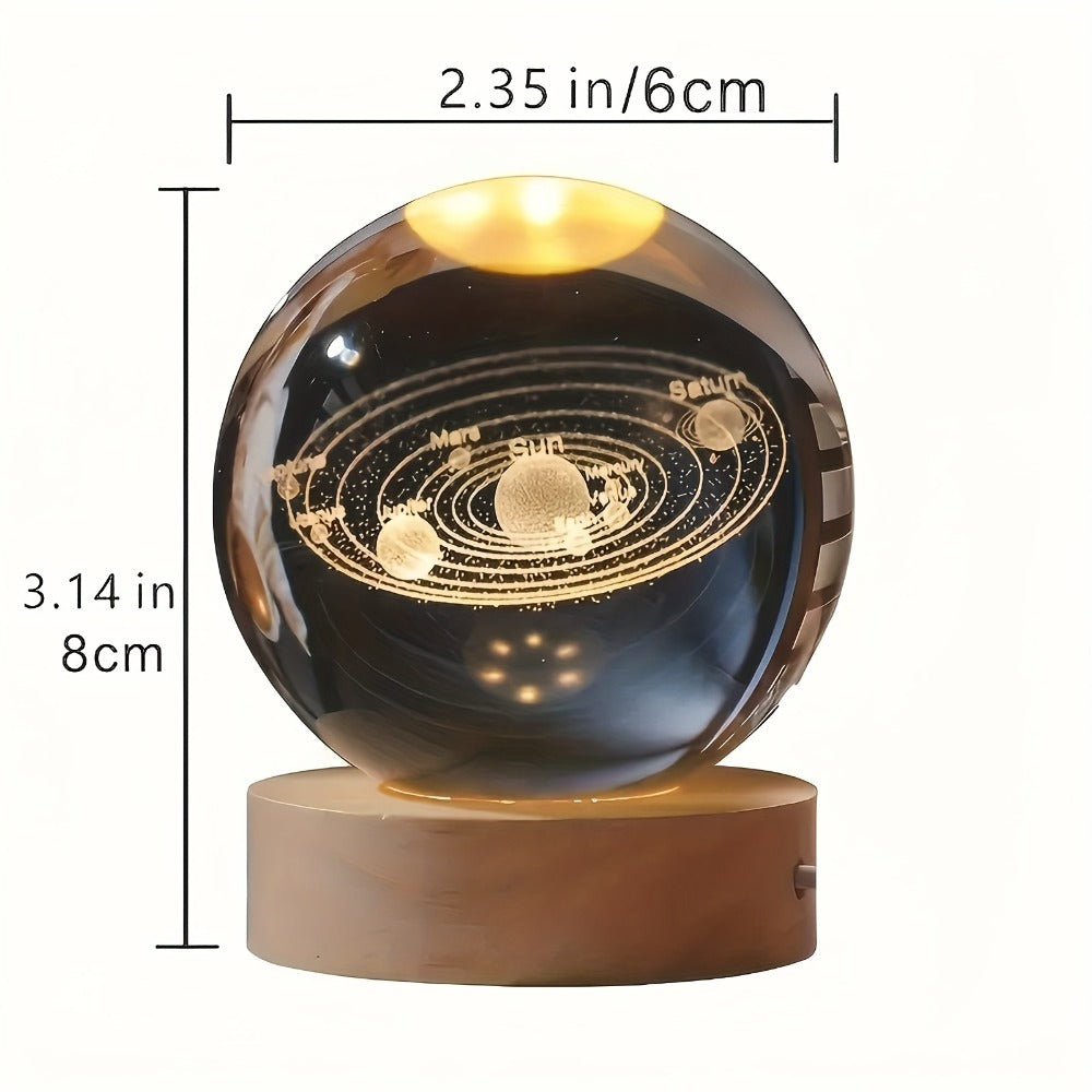 Starry Sky Crystal Ball Night Light ¨C 3D Blue Galaxy Glass Sphere LED Desk Lamp, Creative Tabletop Decor Light for Bedroom, Unique Gift for Holiday Party Birthday (Blue Starry Sky)