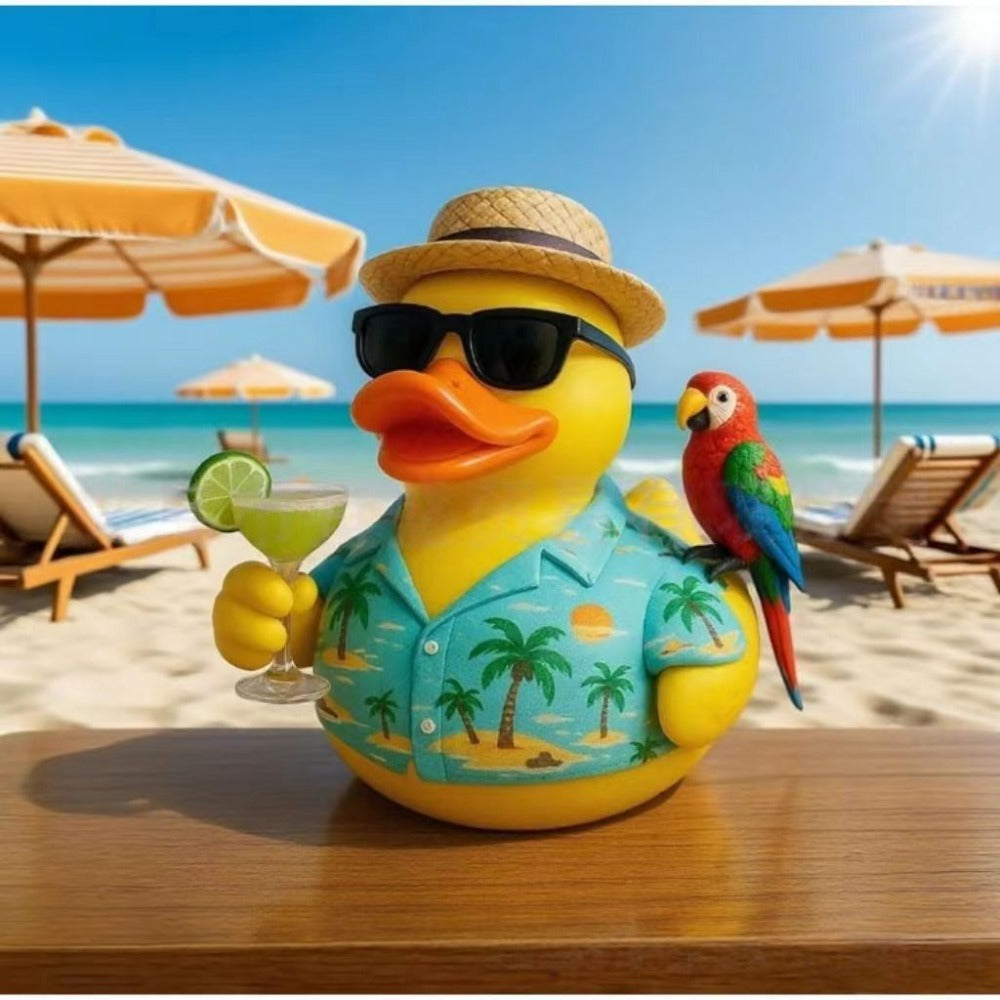 Resin Duck Figurine Tabletop Decor ¨C Beach Style Ornament, Handcrafted Home Decoration, Thanksgiving Gift for Friends & Car Accessories