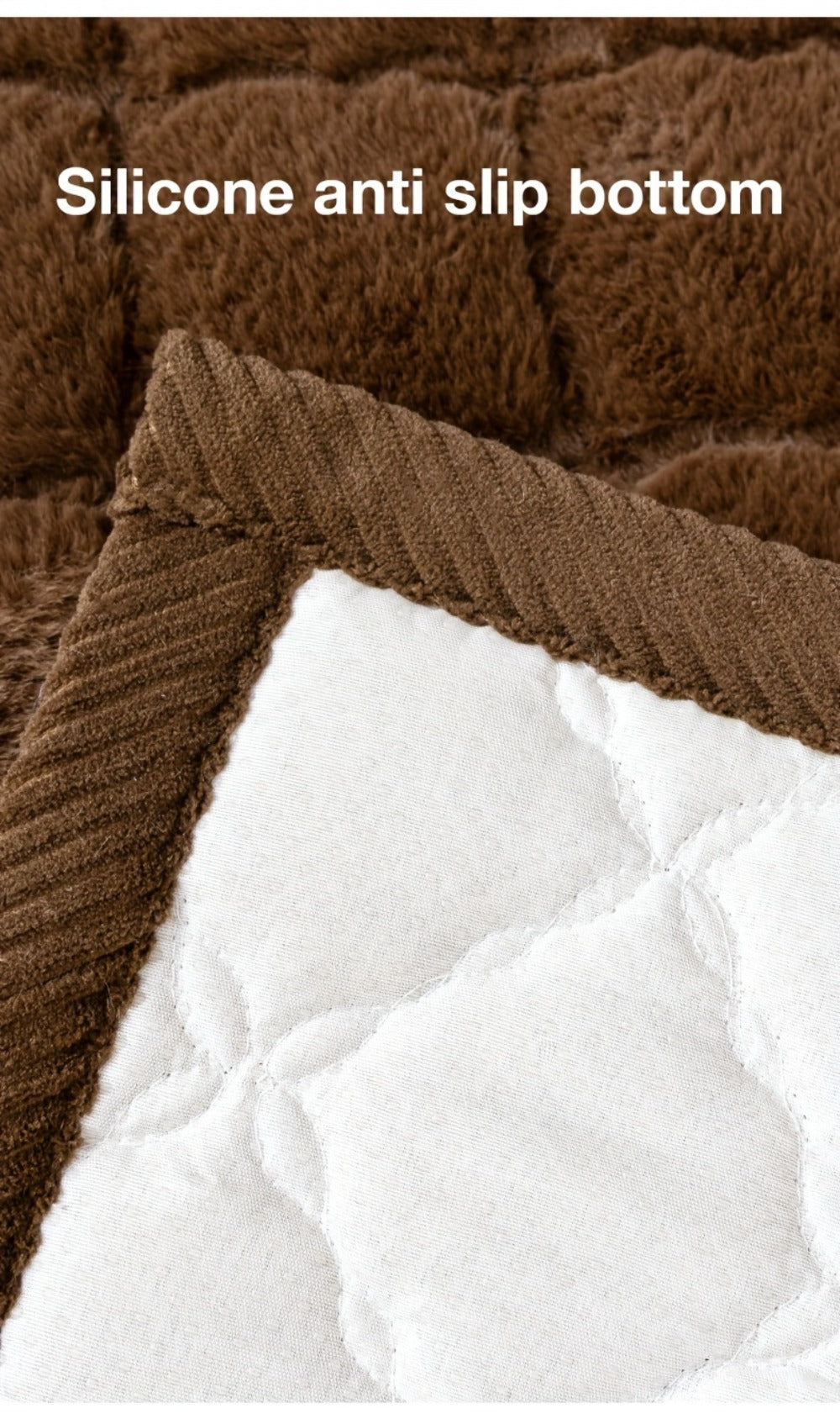 Sofa Cover Faux Rabbit Fur Plush Couch Slipcover - Thick Soft Non-Slip Pet Friendly Machine Washable Sofa Cushion Cover for Living Room Bedroom Office