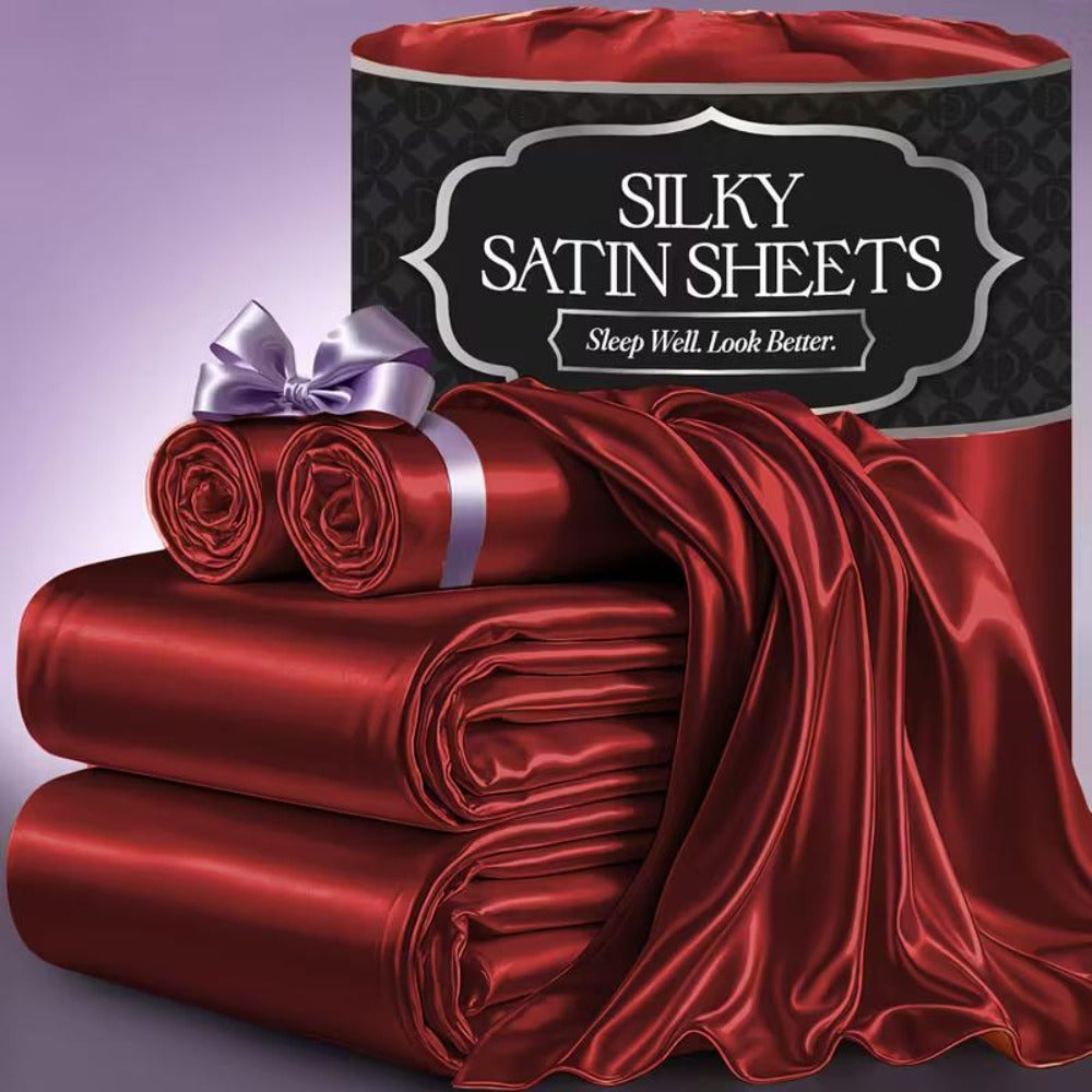 Satin Bed Sheets Set 2100TC Ultra Soft 3/4pcs ¨C Silky Smooth Breathable Satin Bedding for Twin Full Queen King, 5-Star Luxury Hotel Experience, Solid Color, 7 Colors Available