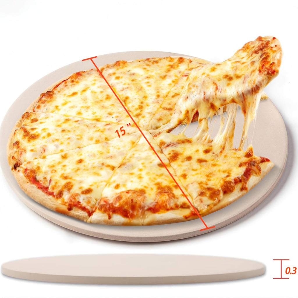 Pizza Stone for Oven and Grill Heavy Duty Cordierite Baking Stone Thermal Shock Resistant for Pizza Bread Rectangular 15x11.8 Inch Round 15 Inch