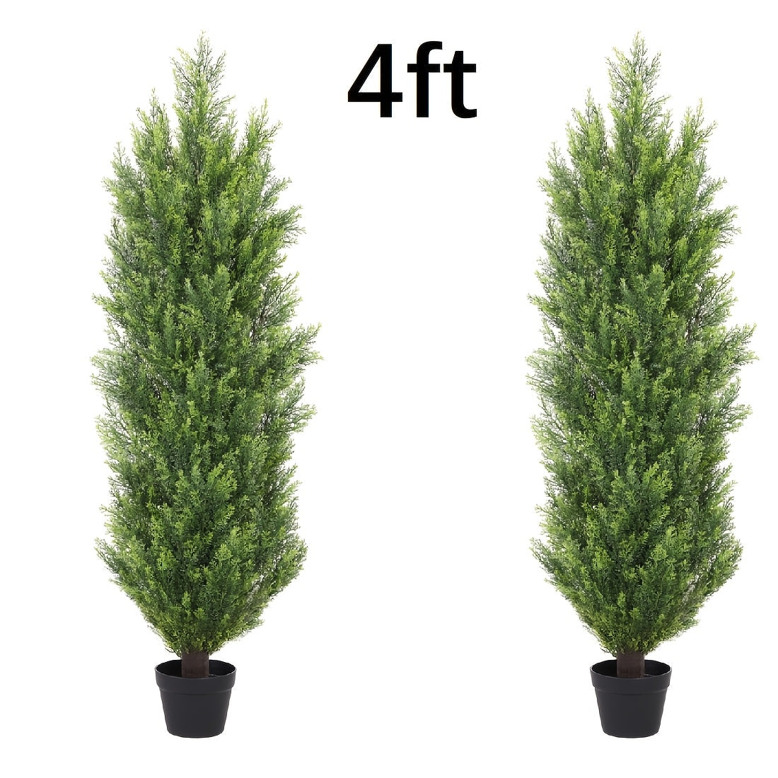 Artificial Cedar Topiary Trees 2 Pack UV Resistant Faux Greenery for Indoor Outdoor Patio Garden Office Entryway Decor 4FT 5FT 6FT