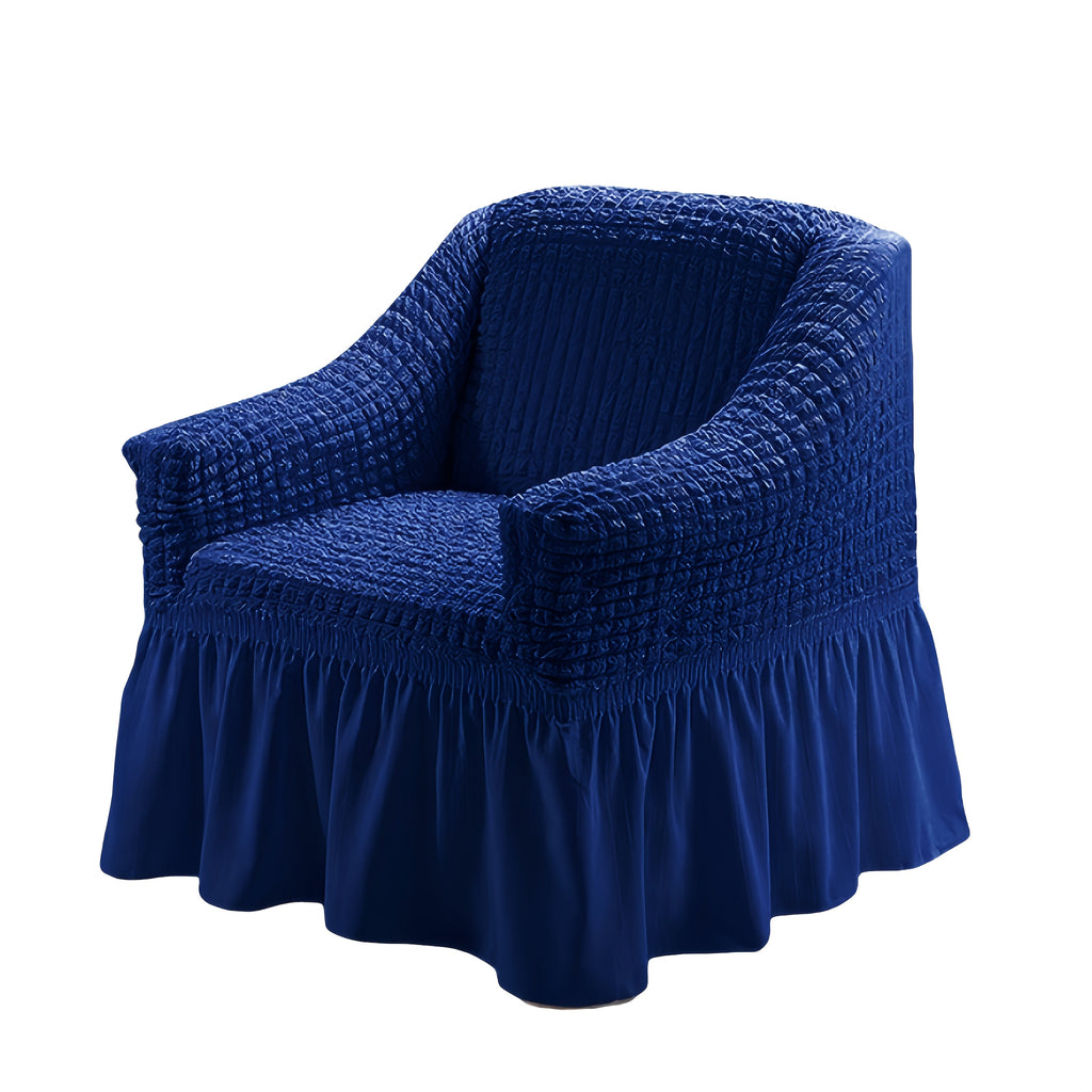 Stretch Seersucker Sofa Cover Solid Color Elastic Band Closure Machine Washable Slipcover for Armchair Loveseat 1 2 3 4 Seater - 8 Colors Home Wedding Decor