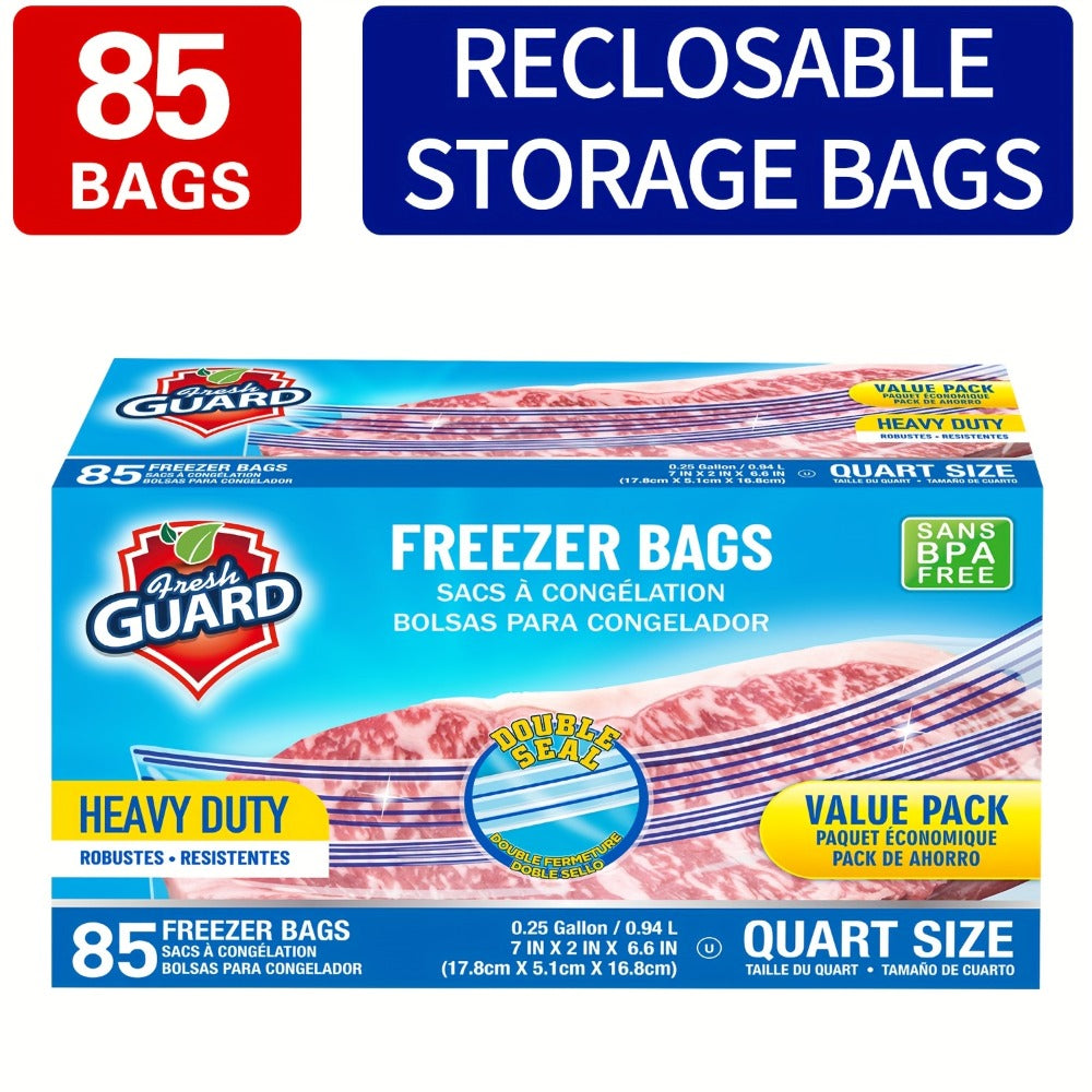 Reclosable Food Storage Bags Heavy Duty Ziplock Seal Fresh-Keeping Bags for Fruits Vegetables Grains Meat Kitchen Organizer Multiple Sizes 0.25 Gal 1 Gal 2 Gal