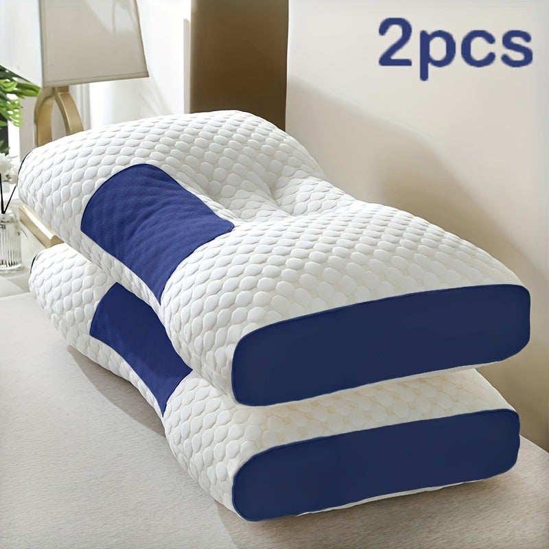 Ergonomic Neck Pillow 2-Pack Orthopedic Contour Support, Removable Zippered Cover, Breathable Fabric, All-Season Cervical Spine Relief, Neck & Shoulder Massager Pillow