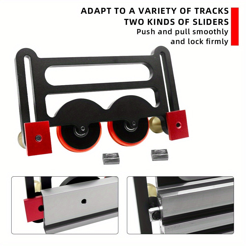 Feather Board Roller Guide for Table Saw ¨C Aluminum Alloy One-Way Safety Stock Feeder with T-Track Mount, Anti-Kickback Woodworking Press Guide Tool