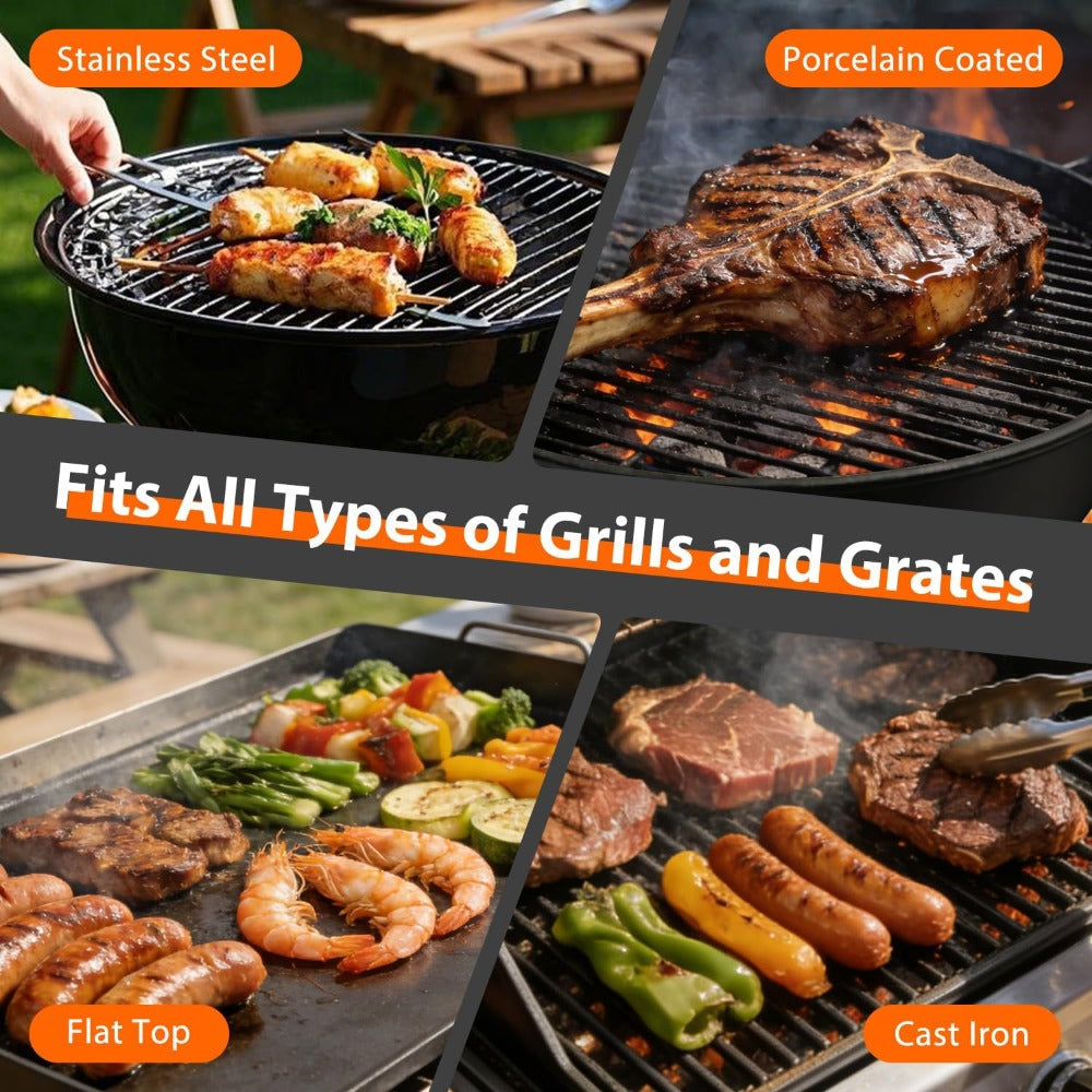 Electric BBQ Grill Brush Cordless Rechargeable Grill Cleaner with 800 RPM Rotating Head, 2000mAh Battery, 304 Stainless Steel Bristles ¨C Outdoor Grilling Tool, Father's Day Gift
