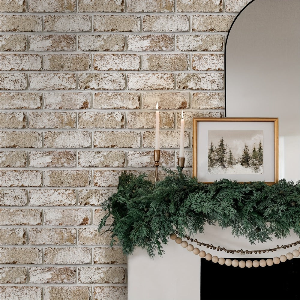 Peel and Stick Brick Wall Panels 3D Faux Brick Tiles 20 Sheets - Self-Adhesive PVC Realistic Texture, No Grout Needed, Waterproof & Heat Resistant for Kitchen Backsplash Fireplace Living Room Bedroom
