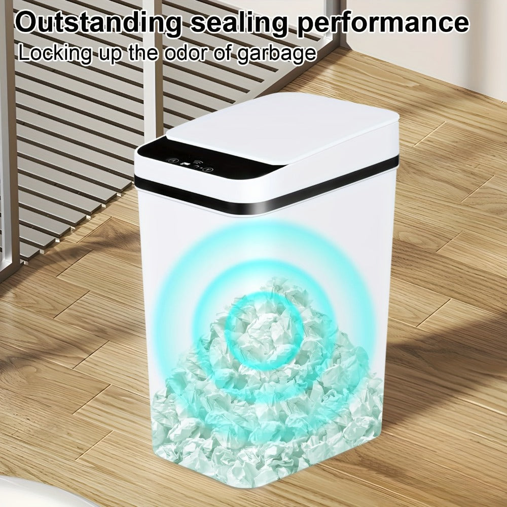 Motion Sensor Trash Can 2 Pack Touchless Automatic 4.2 Gal and 2.6 Gal with Lids Narrow Electric Garbage Bin for Bathroom Bedroom Office
