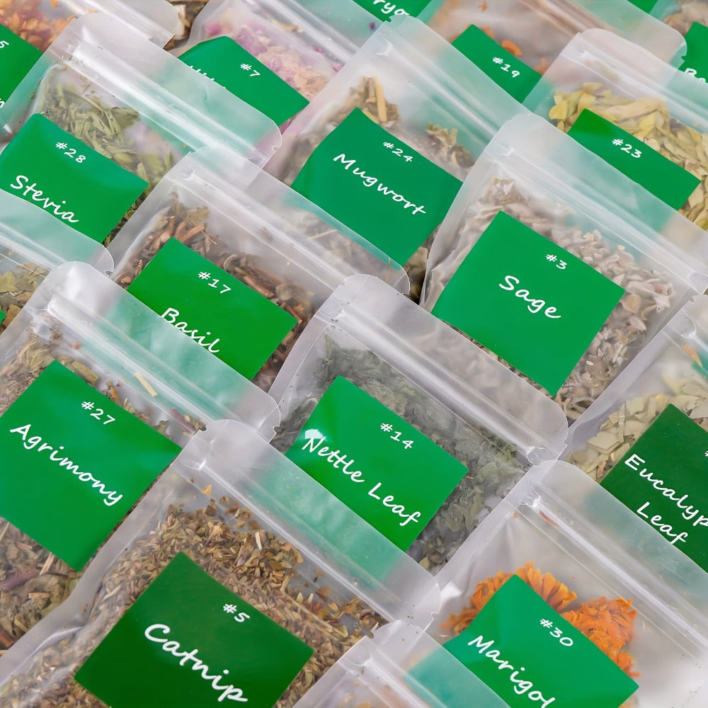 Dried Herbs Kit 30 Packs for Wicca Witchcraft Rituals Altar Supplies Magic Spells with Metal Spoon Witch Starter Set Halloween Gift for Her Him