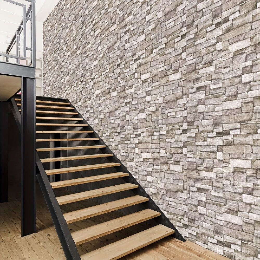 3D Foam Brick Wall Sticker 100 Pieces Self Adhesive Waterproof Soft Wallpaper Panel for Living Room Bedroom Bathroom Kitchen Home Decor White Rock Black Rock Red Marble Flower