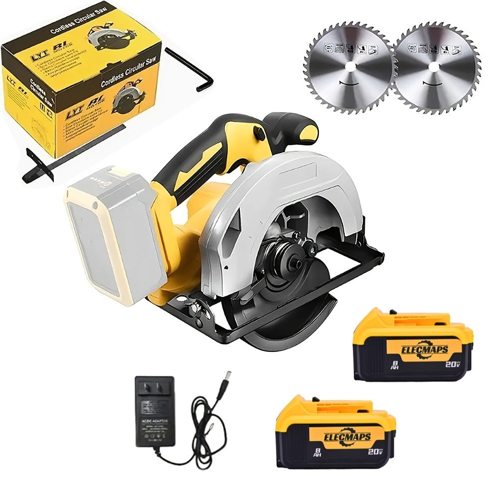 Cordless Circular Saw Compatible with DeWalt 20V MAX Battery | 7-Inch Brushless Electric Saw, 0-50¡ã Bevel, 2 Blades Included ¨C Woodworking, Stone & Plastic Cutting