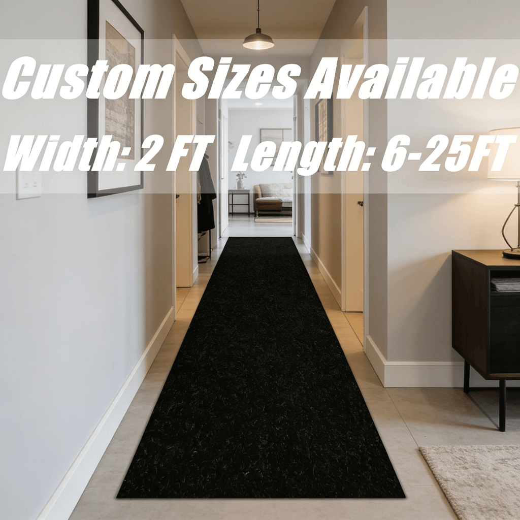 Runner Rug Non-Slip Rubber Backing Indoor Outdoor Hallway Kitchen Entryway Bedroom Carpet Runner Stain Resistant Low Pile Easy Clean Multiple Sizes 2FT Wide 8 Colors Grid Strip
