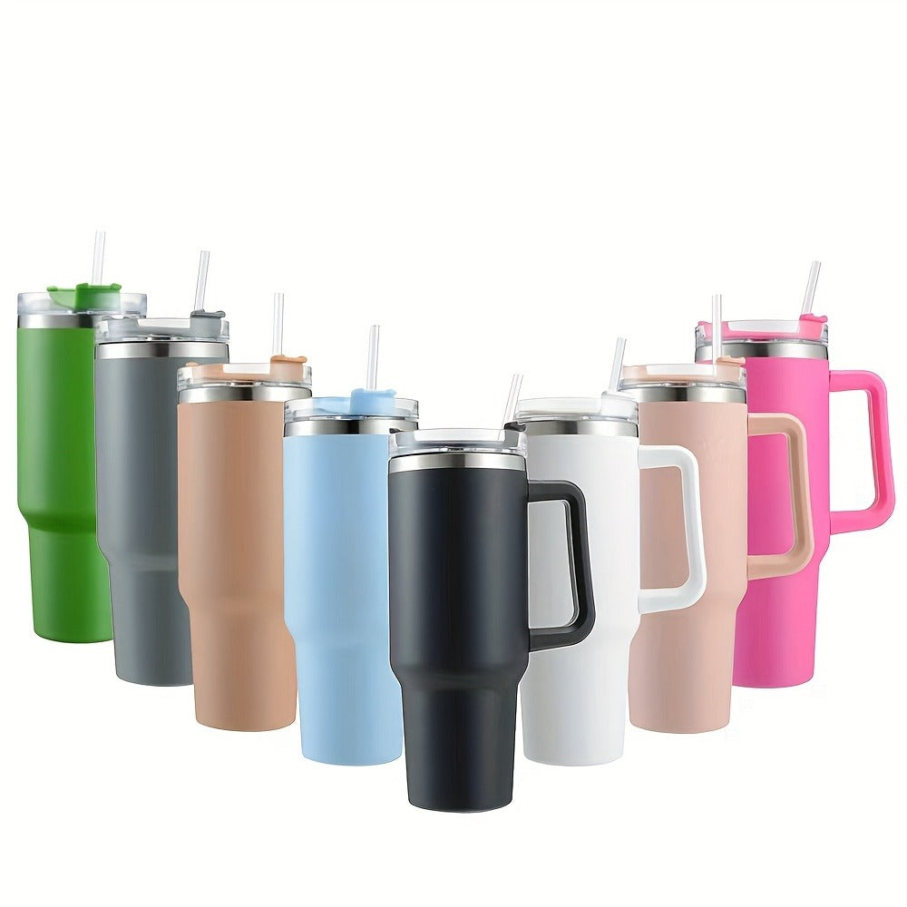 Water Bottle 40oz Stainless Steel with Lid and Straw - Leak Proof Insulated Cold Water Cup for Outdoor Sports Gym Hiking and Travel, Large Capacity Reusable Drink Bottle for Men and Women, Available in 6 Colors