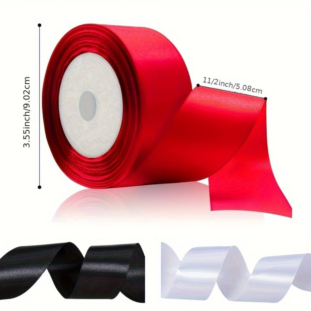 Satin Ribbon 1.5 Inch Wide ¨C 8 Rolls 200 Yards Assorted Colors, Solid Color Silk Ribbon for Gift Wrapping, Hair Bows, Wedding, Party, Christmas & DIY Crafts