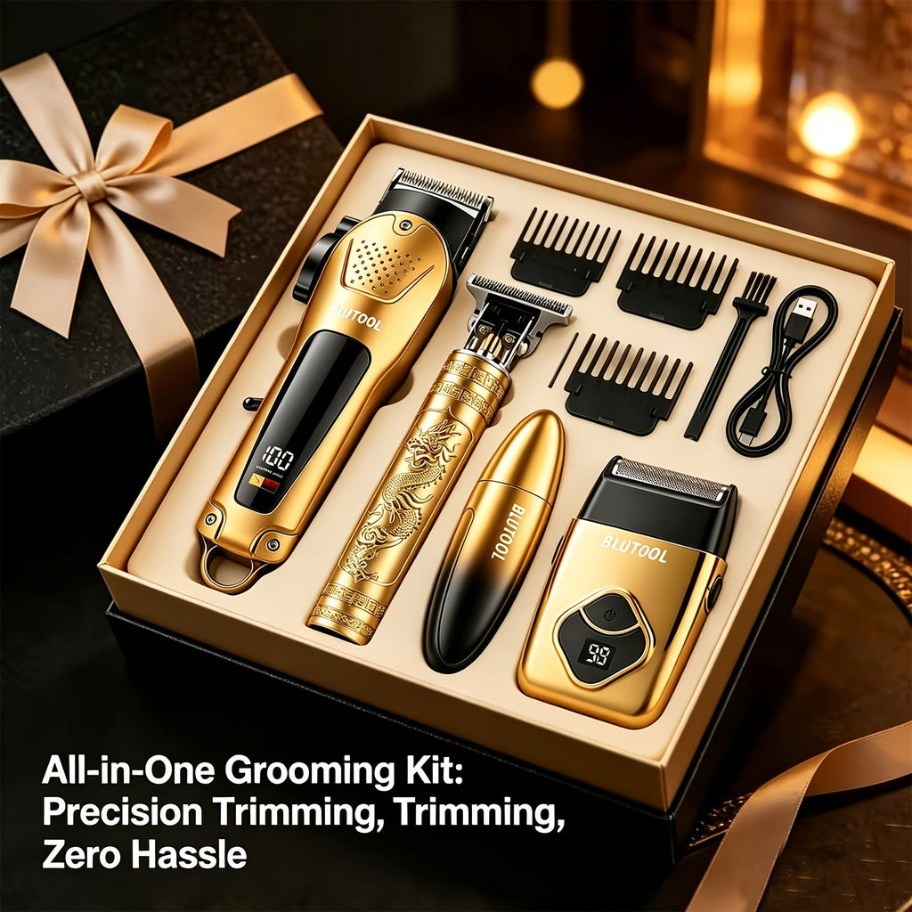 USB Precision Hair Clipper Set for Men ¨C Wireless Electric Clippers & Nose Trimmer Shaver, 2/4pcs Professional Cordless Grooming Kit for Personal Use, Hairdressing & Barber Gift