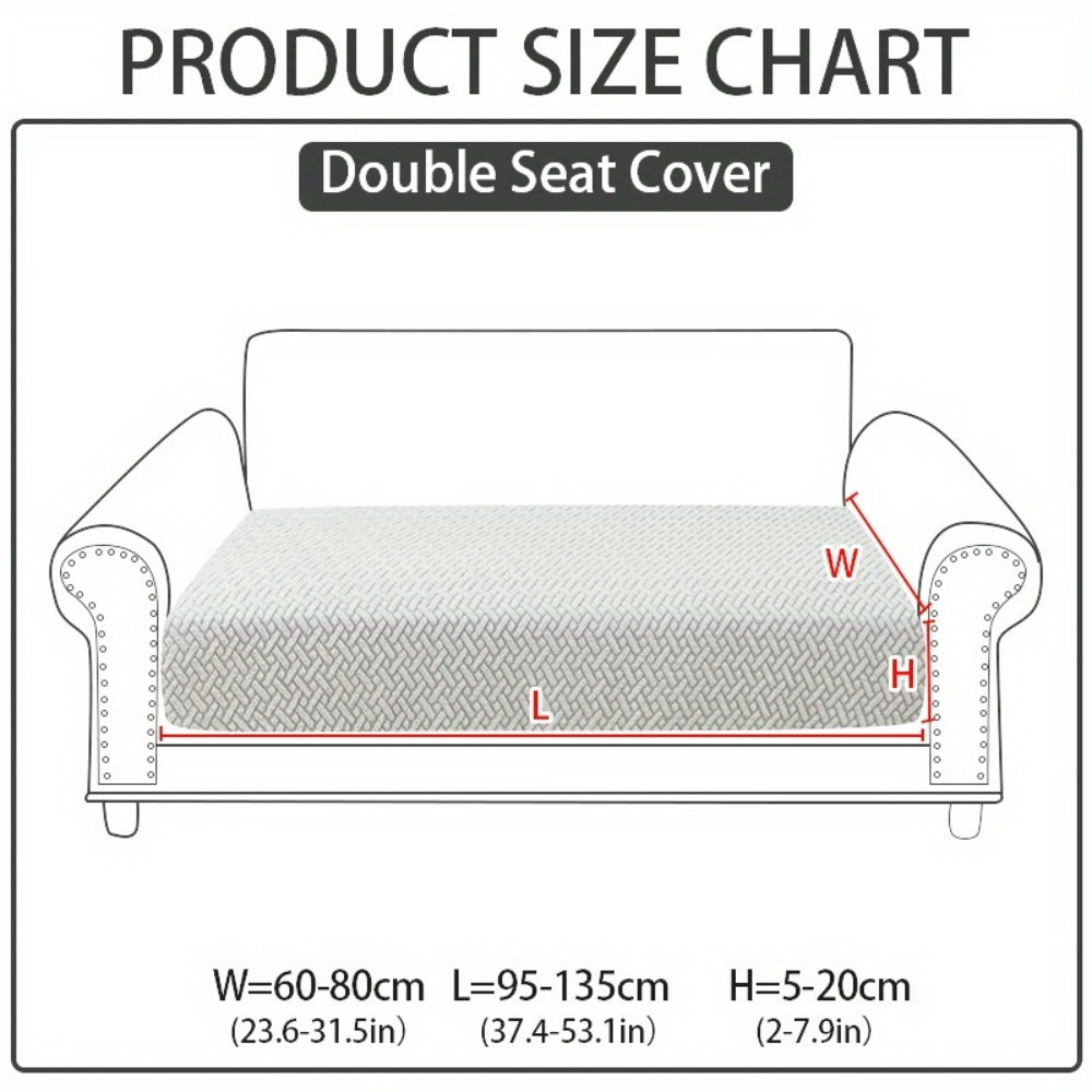 Jacquard Stretch Sofa Cover Non-Slip | Elastic Wear-Resistant Couch Slipcover, Polyester Jacquard Fabric, 1 to 4 Seat Sectional L-Shape, Armrest Backrest, Machine Washable