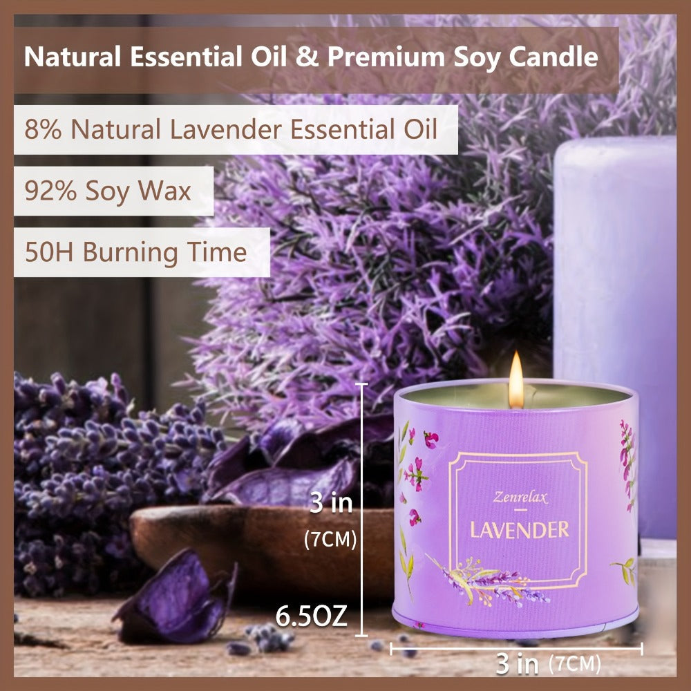 Scented Candle Set for Women 30oz - Rose Sandalwood Cinnamon Apple Lavender Fragrance Metal Jar Candles Gift Set for Christmas Birthday Valentine Holiday Home Decor