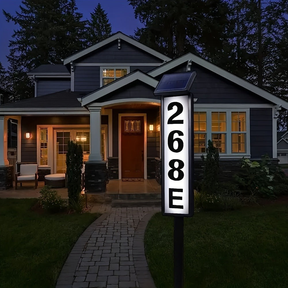 Solar House Number Light LED ¨C DIY Address Sign with 38 LEDs, Switchable Warm & Cool White, IP44 Weatherproof, 270¡ã Solar Panel, Auto On/Off for Home, Yard, Farm & Garden