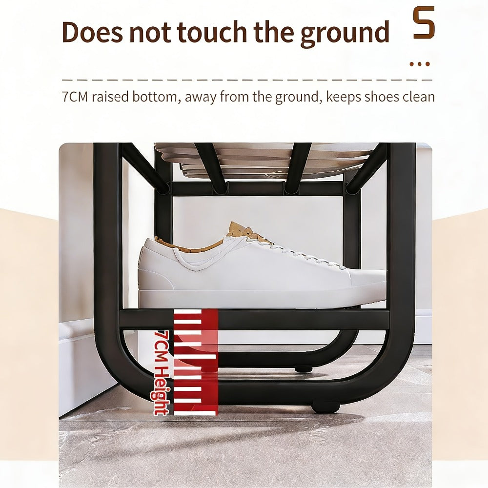 5 Layer Shoe Rack Space Saving Narrow Design | Floor to Ceiling Shoe Storage Organizer | Durable Entryway Closet Living Room Door Shoe Shelf in White