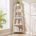 Corner Shelf 5-Tier Scandinavian Storage Cabinet ¨C Space-Saving Vertical Organizer with Baskets, Shelves & Drawer, Modern Plastic Corner Rack for Home, Study, Balcony & Bathroom (White)