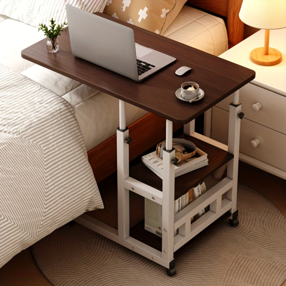 Overbed Table with Casters Adjustable Height ¨C Bedside Nursing Table for Hospital & Home Care, Rolling Laptop Desk for Elderly & Patients, Meal Tray Stand, Multiple Colors