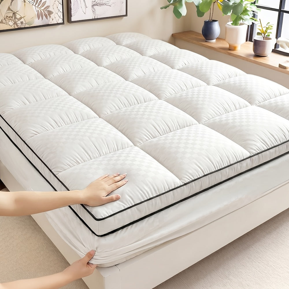 Quilted Mattress Pad Soft Mattress Protector | Machine Washable 500GSM 100% Polyester Deep Pocket 8-12 Inch Fitted Bed Cover Twin Full Queen King California King 4 Colors