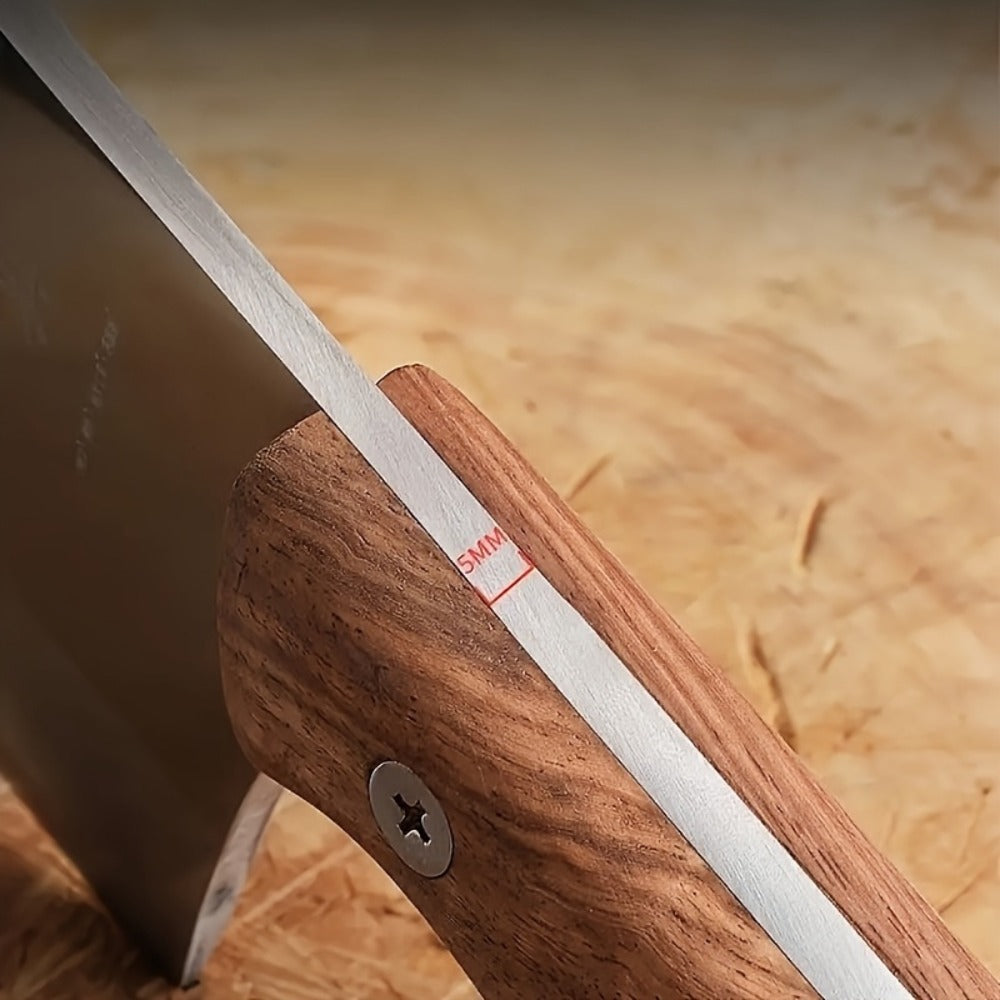 Meat Cleaver Heavy Duty Stainless Steel - Sharp Butcher Knife for Cutting Meat & Bones, Multi-Purpose Kitchen Chopper with Wooden Handle