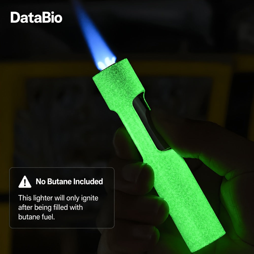 Windproof Blue Flame Lighter ¨C Creative Adjustable Flame Torch Lighter for Outdoor BBQ, Camping, Candles & Cigars, Stylish Gift for Men & Friends (No Butane Included)