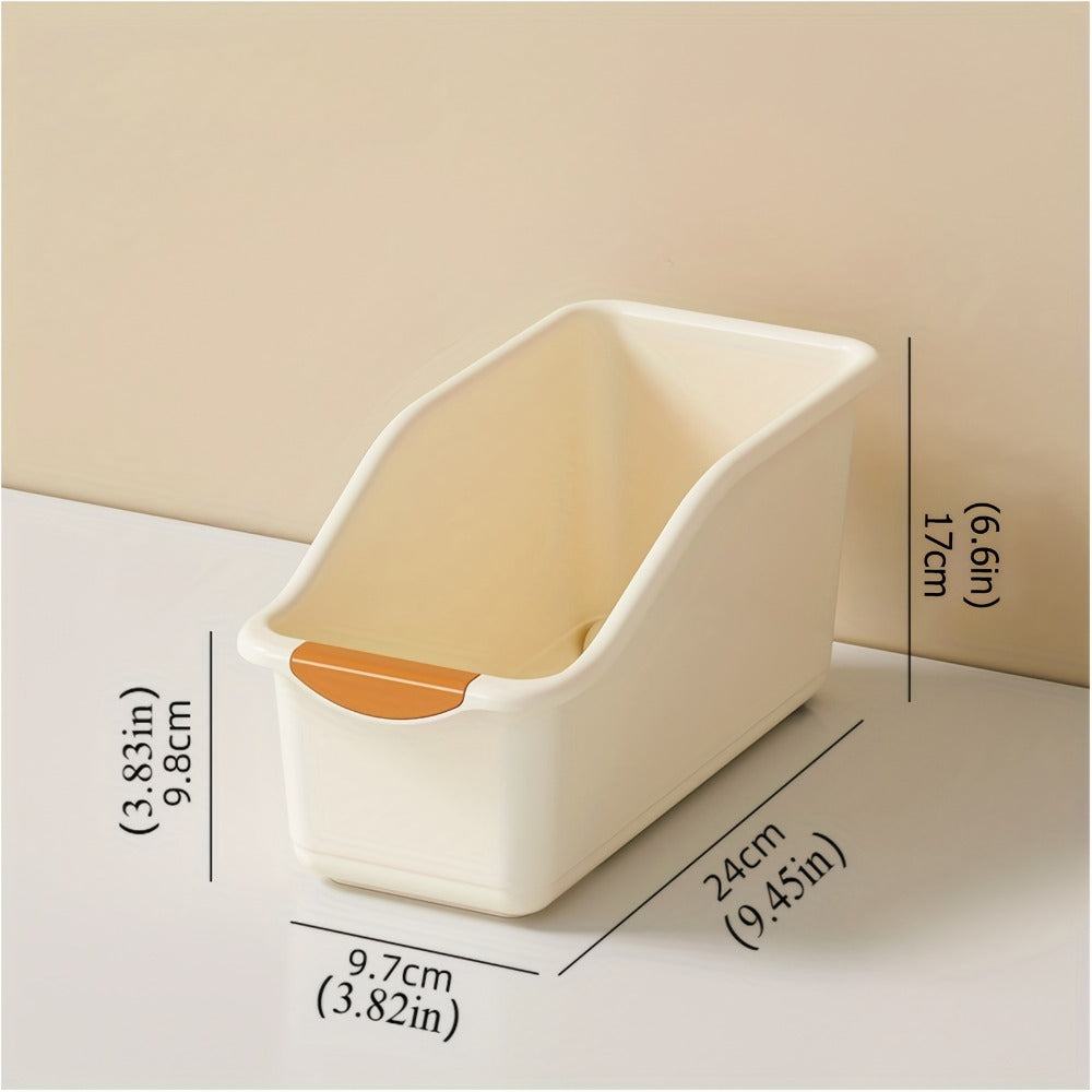 Plastic Multifunctional Storage Box Set of 2 - Curved Organizer Bins for Cleaning Supplies, Household Necessities, Kitchen Bathroom Countertop Home Organization