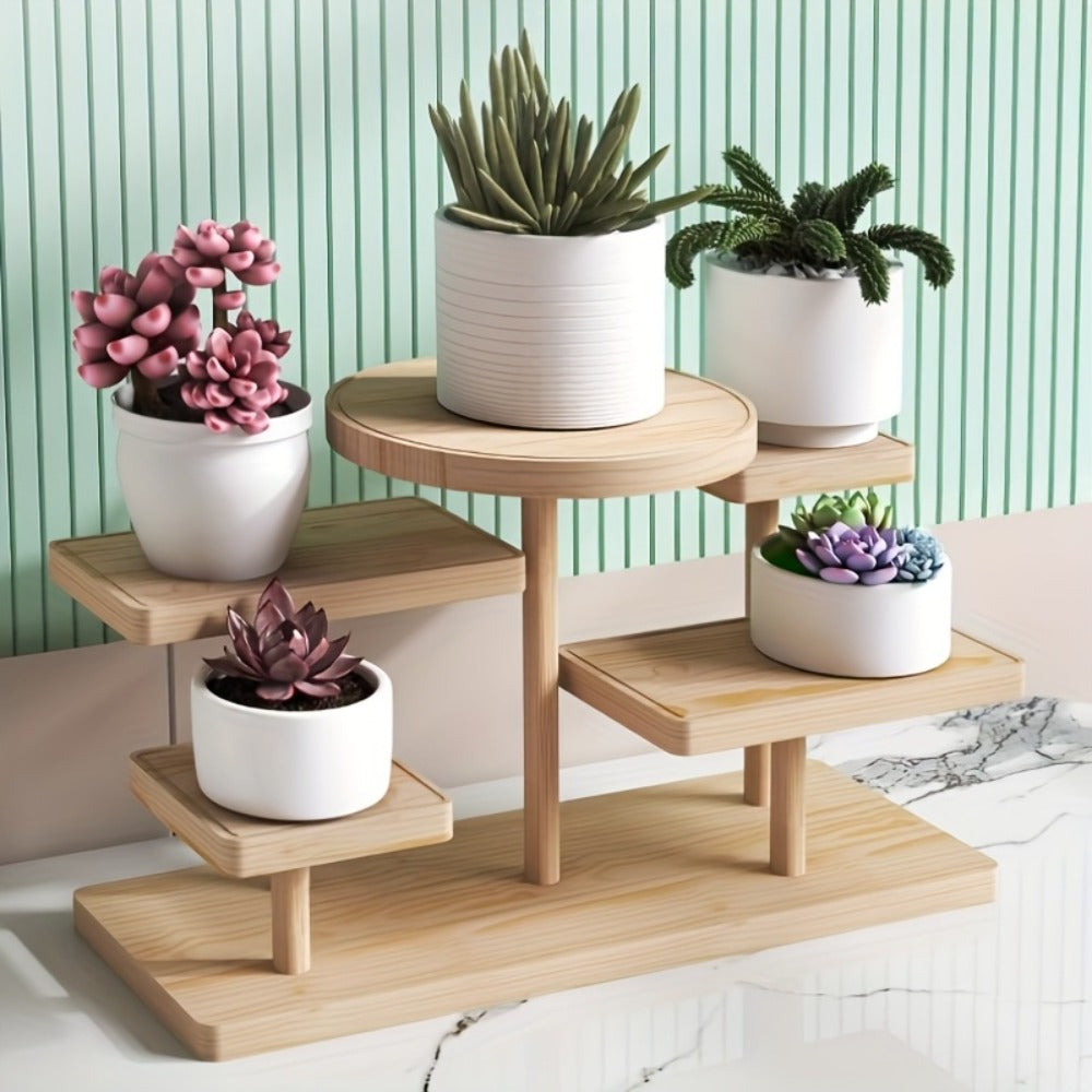 Tiered Wooden Display Stand Libra Balance Scale Style ¨C Multi-Level Storage Organizer Shelf for Jewelry Crystals Snacks Home Decor Countertop