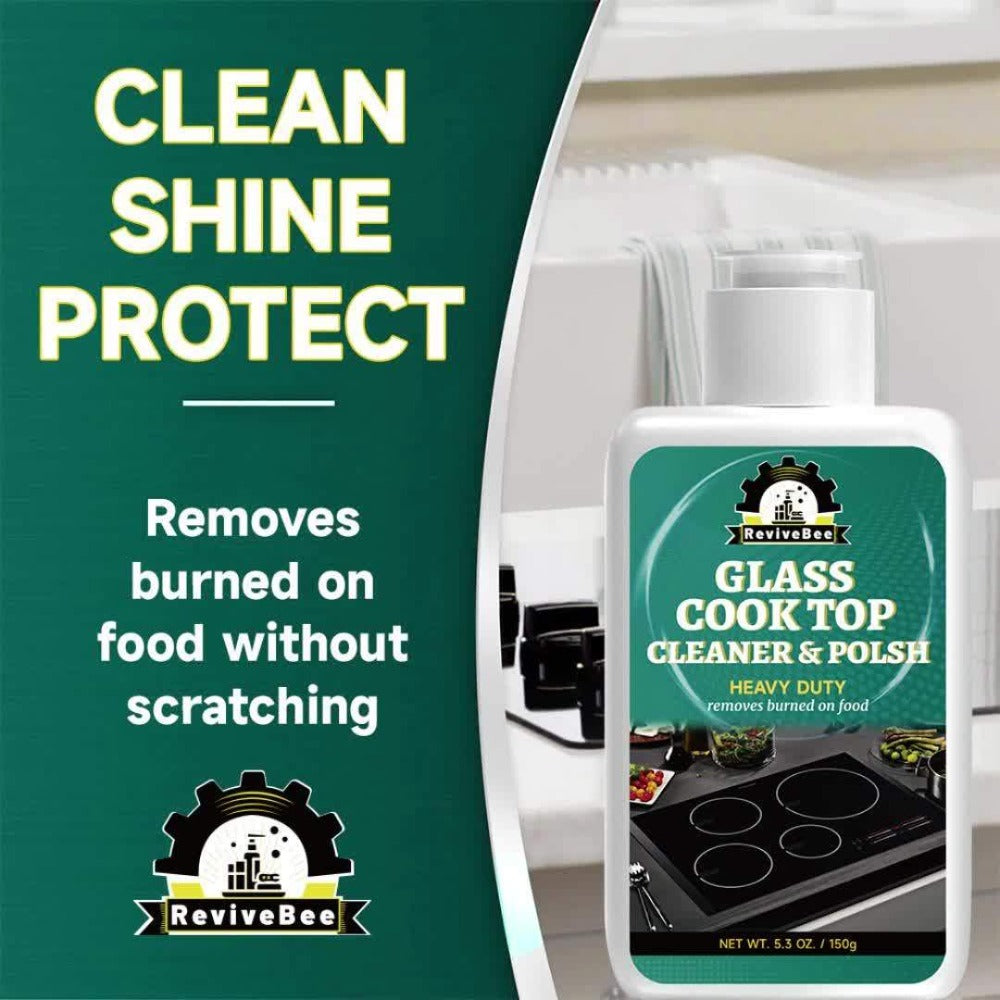 Ceramic Stove Cleaner Gel ¨C Fast-Acting Stovetop Cleaner Removes Burnt-On Grease & Stains Without Scratching, Non-Toxic Non-Irritating Formula for Glass Ceramic Cooktop, Kitchen Cleaning Essentials
