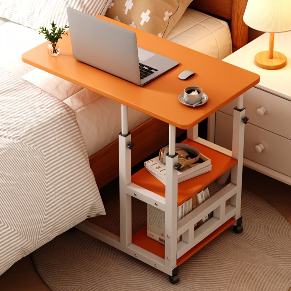 Overbed Table with Casters Adjustable Height ¨C Bedside Nursing Table for Hospital & Home Care, Rolling Laptop Desk for Elderly & Patients, Meal Tray Stand, Multiple Colors