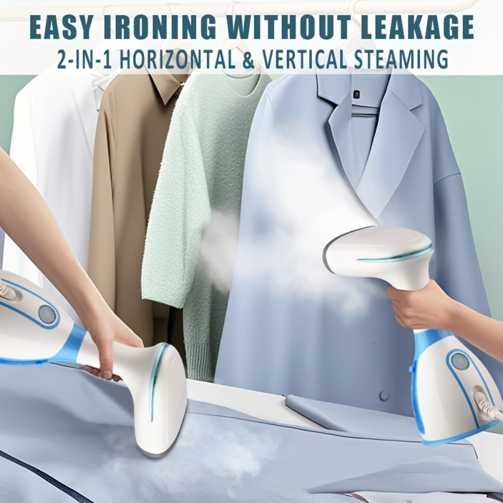 Handheld Garment Steamer 1500W with 9.47oz Removable Water Tank, Portable Fabric Steamer 30s Fast Heat-Up with Accessories Kit, Compact Mini Steam Iron for Clothes Home Travel Office, US Plug
