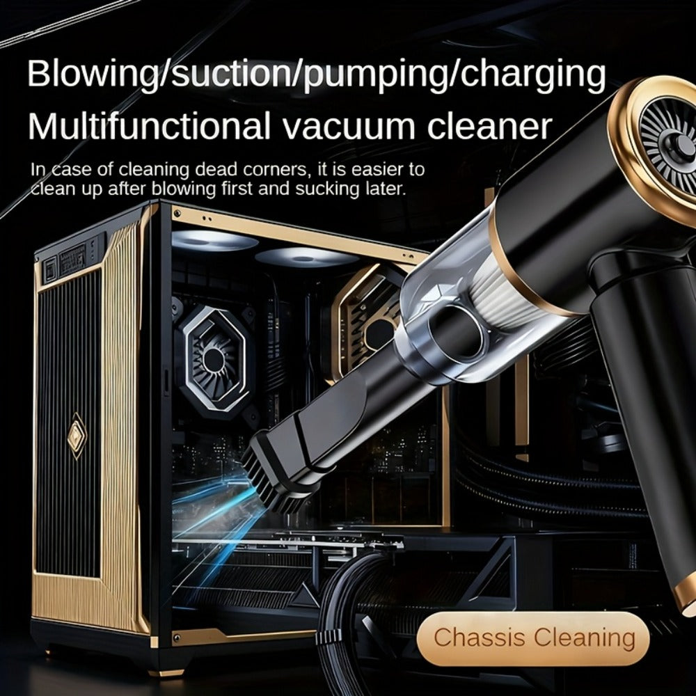 2-in-1 Handheld Vacuum Blower USB Rechargeable Cordless Mini Vacuum Cleaner Blow Suction Mode with Filter Dust Cup for Home Car Office Keyboard Lightweight